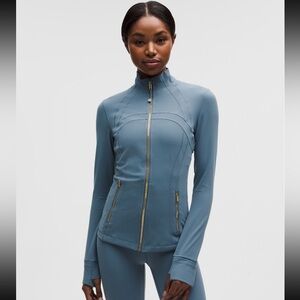 Lululemon Define Jacket Nulu NWT Size 6 Steel Blue/Gold